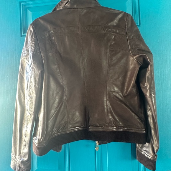 Guess brown leather jacket - Picture 1 of 2
